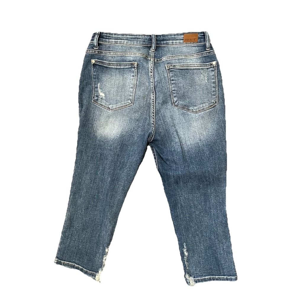 Judy Blue Jeans Womens 11/30 Skinny Fit Capri‎ Distressed Ripped Stretch Denim - Picture 7 of 8